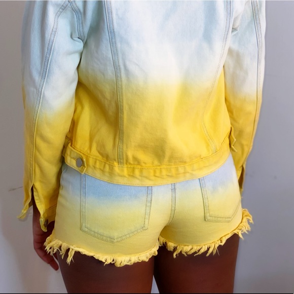 Yellow Ombré Jeans Shorts - Picture 4 of 5